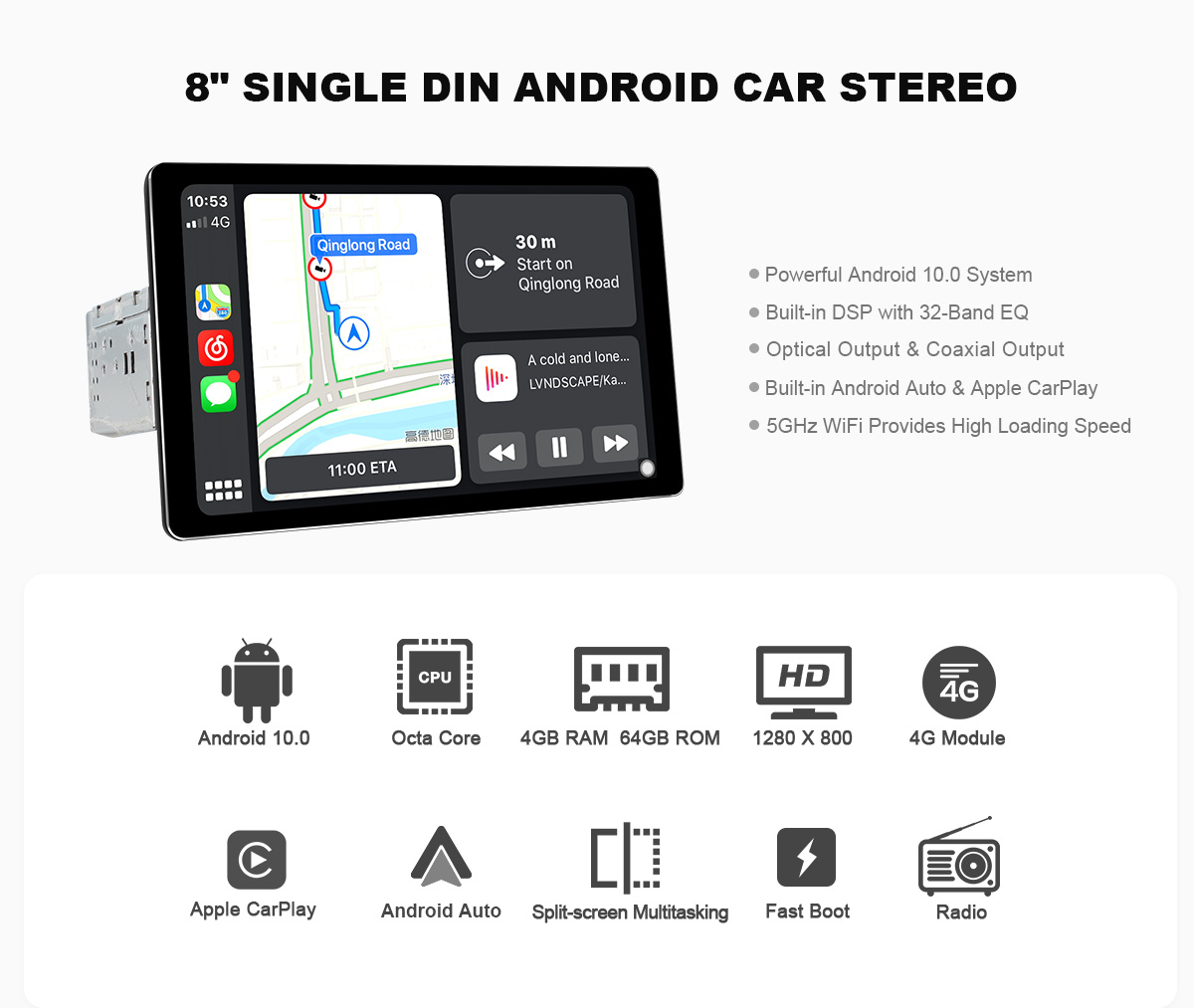 8 inch Android 10 head unit